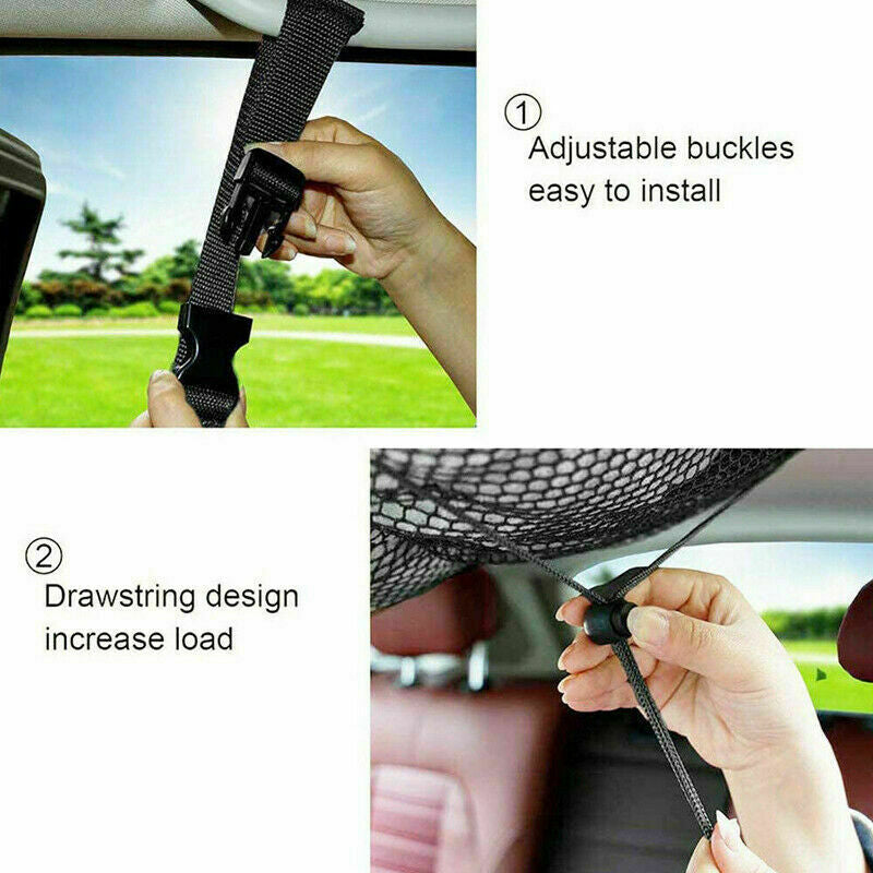 For Camper Van Caravan Car Roof Ceiling Cargo Net Mesh Storage Bag Q