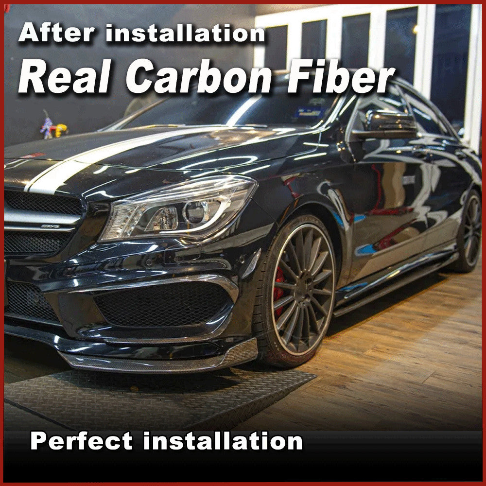 Fit for Benz W117 C117 CLA45 W176 A45 13-18 REAL CARBON Side Skirt Spoiler Lip
