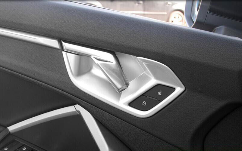 for Audi Q3 2019-2021 ABS Silver Interior Door Handle Bowl Frame Cover Trim 4X