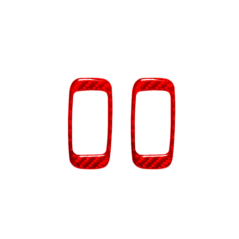 Red Rear Window Switch Button Trim Cover Carbon Fiber for Toyota Tacoma 2012-15