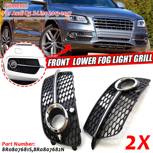 Front Fog Light Cover Bezel Lower Grille Left Right for Audi for Q5 S-Line 2013-17