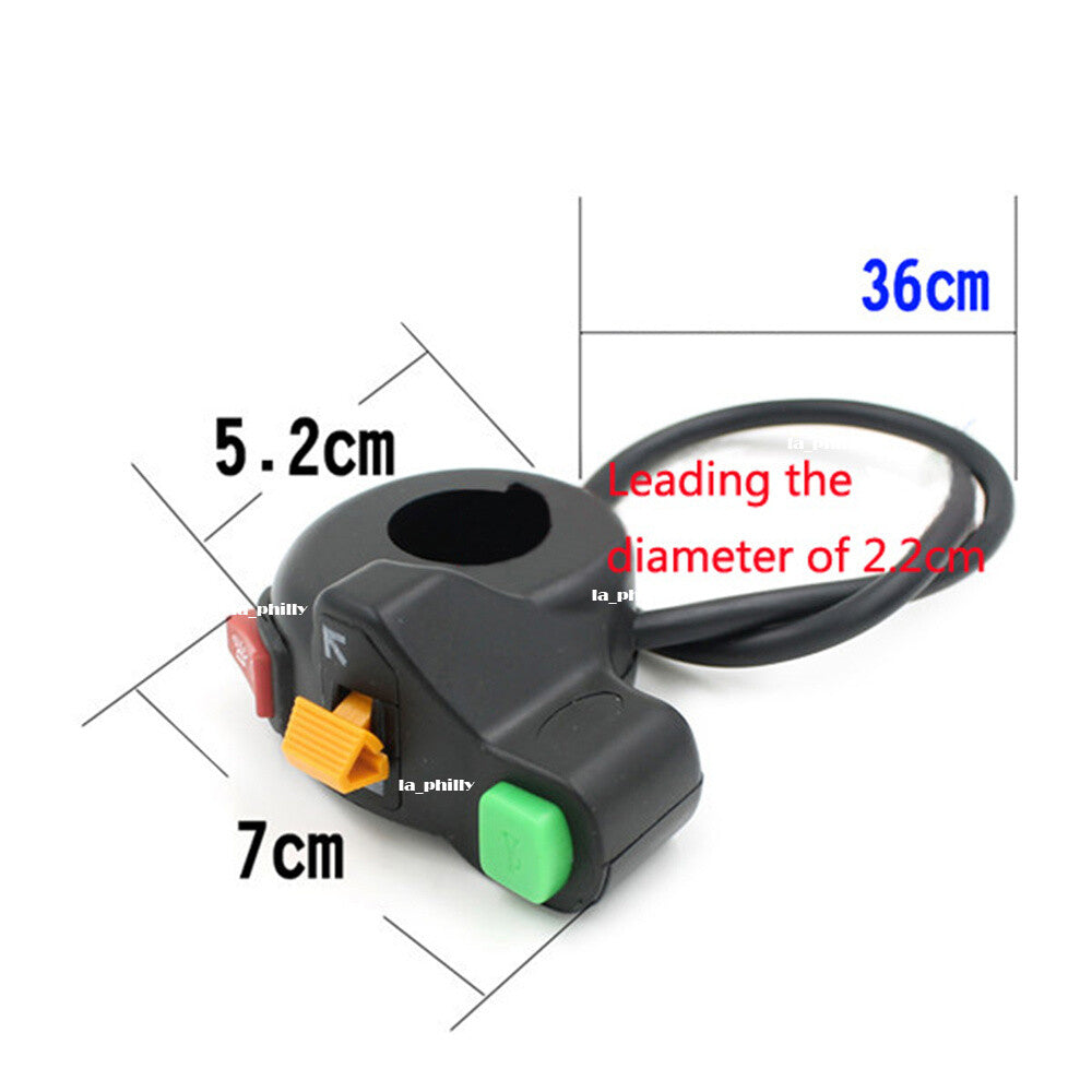 Motorcycle 22mm 7/8inch Handlebar Horn Headlight Turn Signal Lamp Switch Q