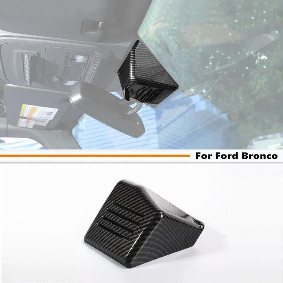 Carbon Inner Rearview Mirror Base Cover Trim Accessories For Bronco 21-2024 v