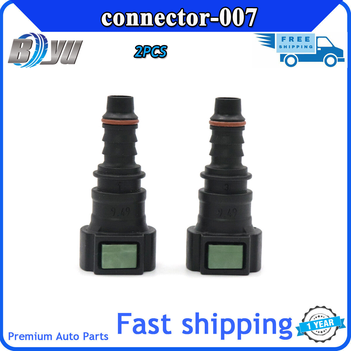 For degree Fuel Line Quick Connector Fuel Pipe Joint 9.49mm 9.49 ID8 10x8 180 Q