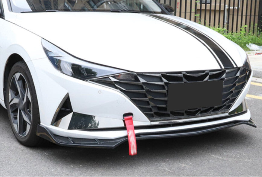 for Hyundai for Elantra 21-2023 Grain Carbon Fiber Front Bumper Lip Spoiler Splitter