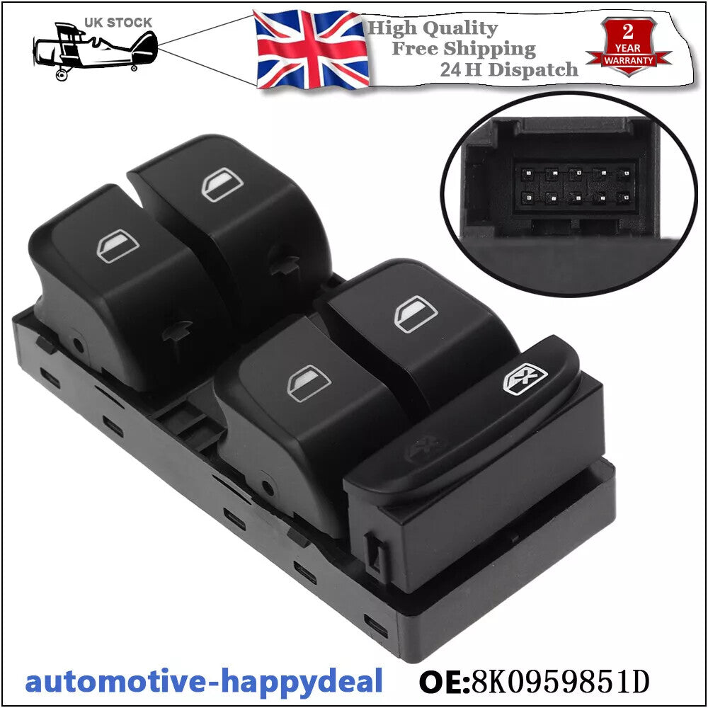 MASTER WINDOW CONTROL SWITCH BUTTONS DRIVER SIDE for AUDI A4 B8 A5 Q5 8K0959851D