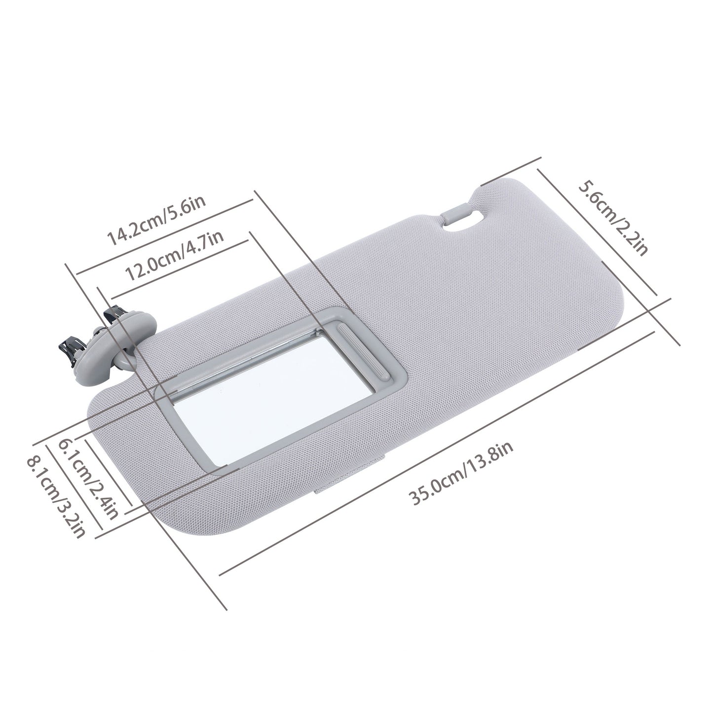 Left driver's sun visor, gray with mirror, 74320-12E00-B0, suitable for 2009-2013 for Corolla . n