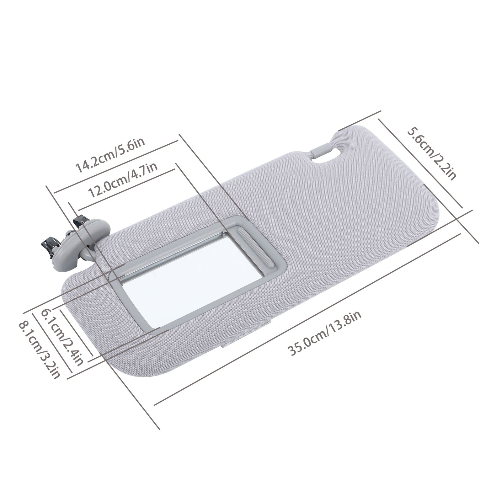 Left driver's sun visor, gray with mirror, 74320-12E00-B0, suitable for 2009-2013 for Corolla . n