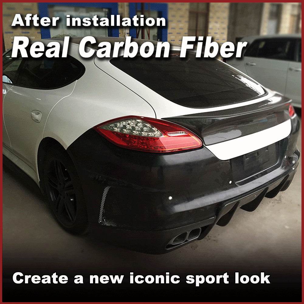 REAL CARBON Rear Lip Trunk Boot Spoiler Wing Fit For Prosche for Panamera 2010-2013