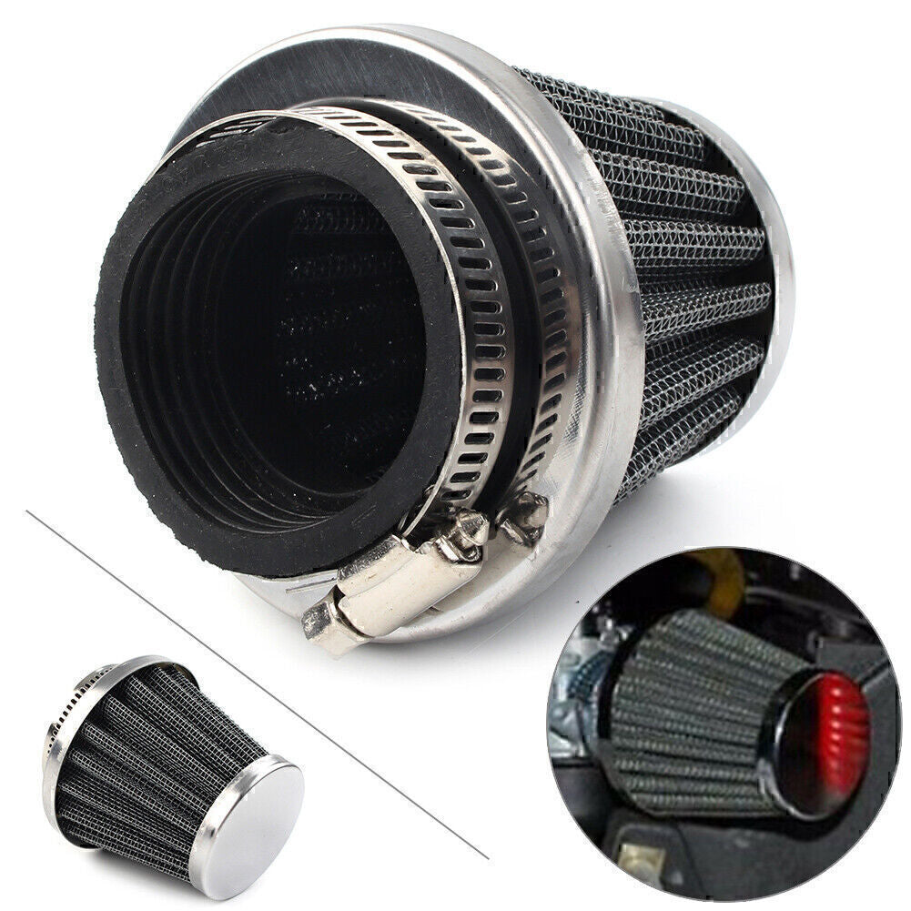 42mm Chrome Motor Air Filter Cleaner Dirt Pit Quad ATV Bike Buggy Go Kart Q