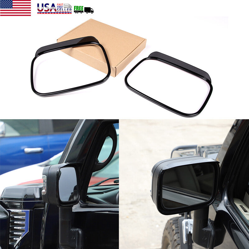 Black car side mirror rain guard trim for Humme-r H2 2003 - 2009