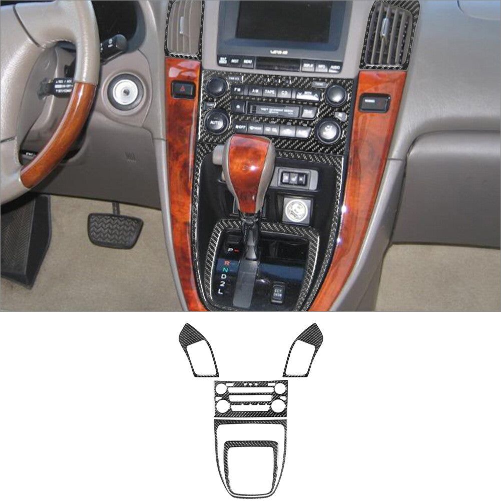 5x Carbon Fiber GPS Panel Decorative Trim Cover for Honda for Civic Coupe 2013-2015 v