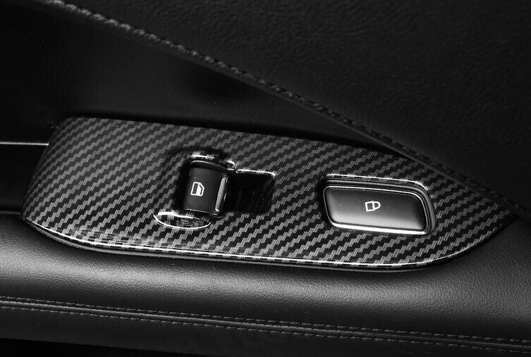 for Lincoln MKZ 2013-2020 Carbon Fiber Window Lift Panel Switch Cover Trim 4PCS