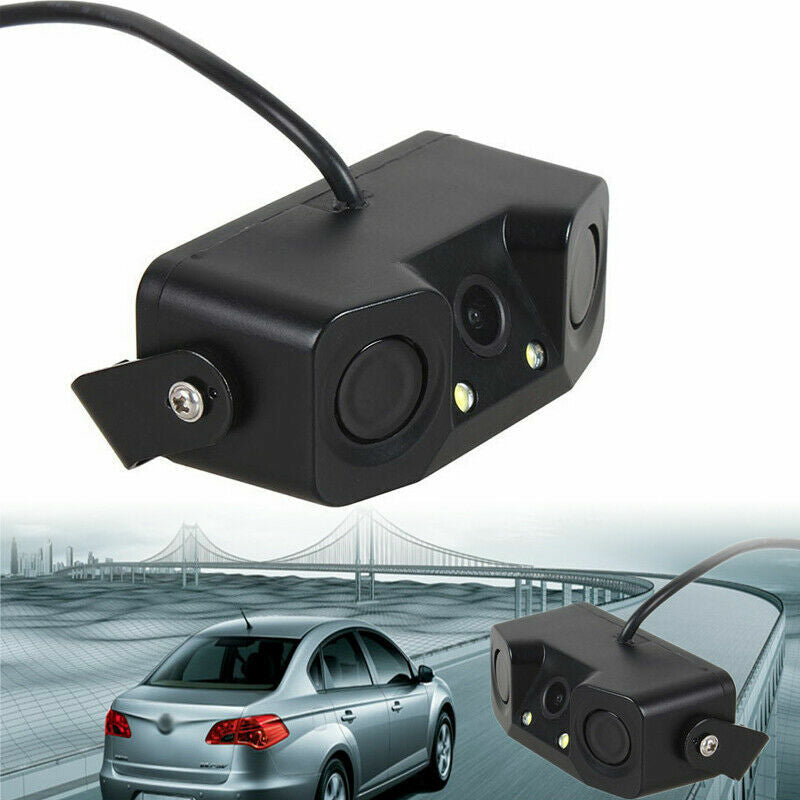 3in1 Universal Car for SUV Parking Reversing Radar Sensors Rear View Backup Camera Q