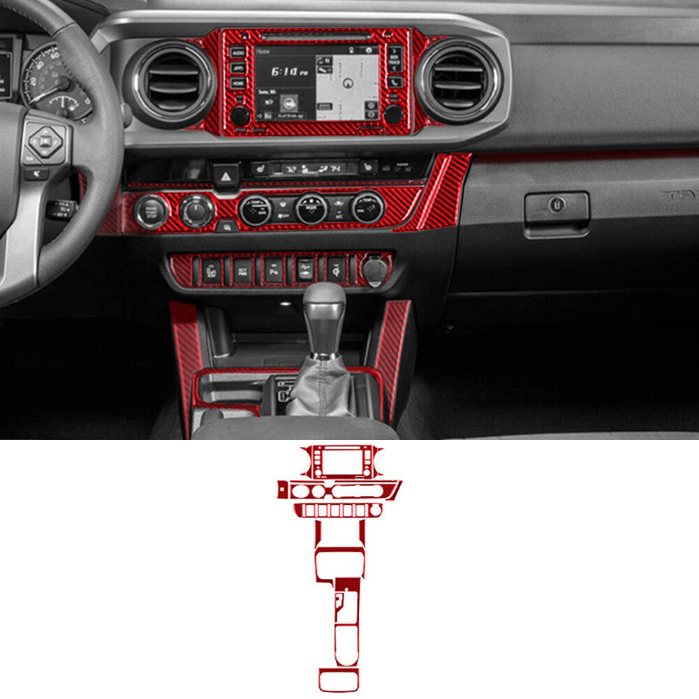 16Pcs Red Carbon Fiber Interior Kit Cover Trim for Dodge for Challenger 2008-2014 v