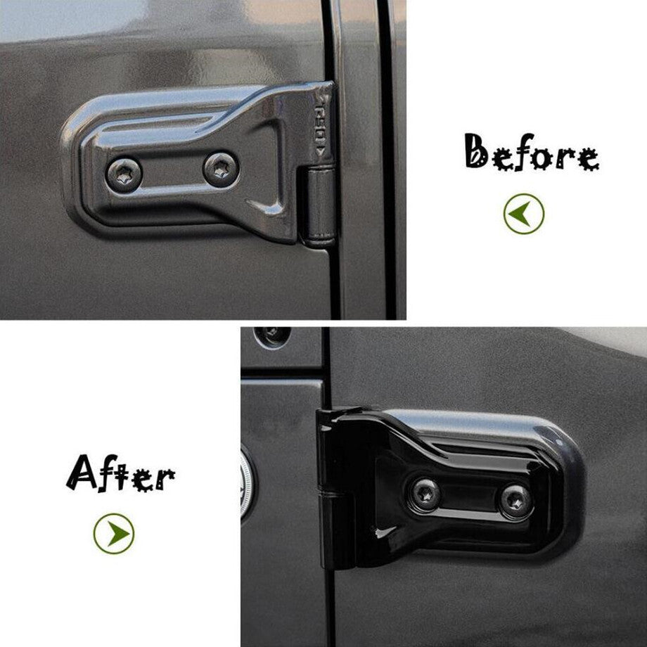 For 18-2023 for Jeep for Wrangler JL 4-Door ABS Black Side Door Hinge Protect Cover Trim v