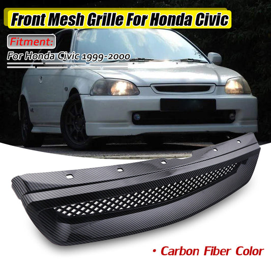 Front grille mesh cover for 99-00 for Honda for Civic EX JDM CX DX carbon fiber