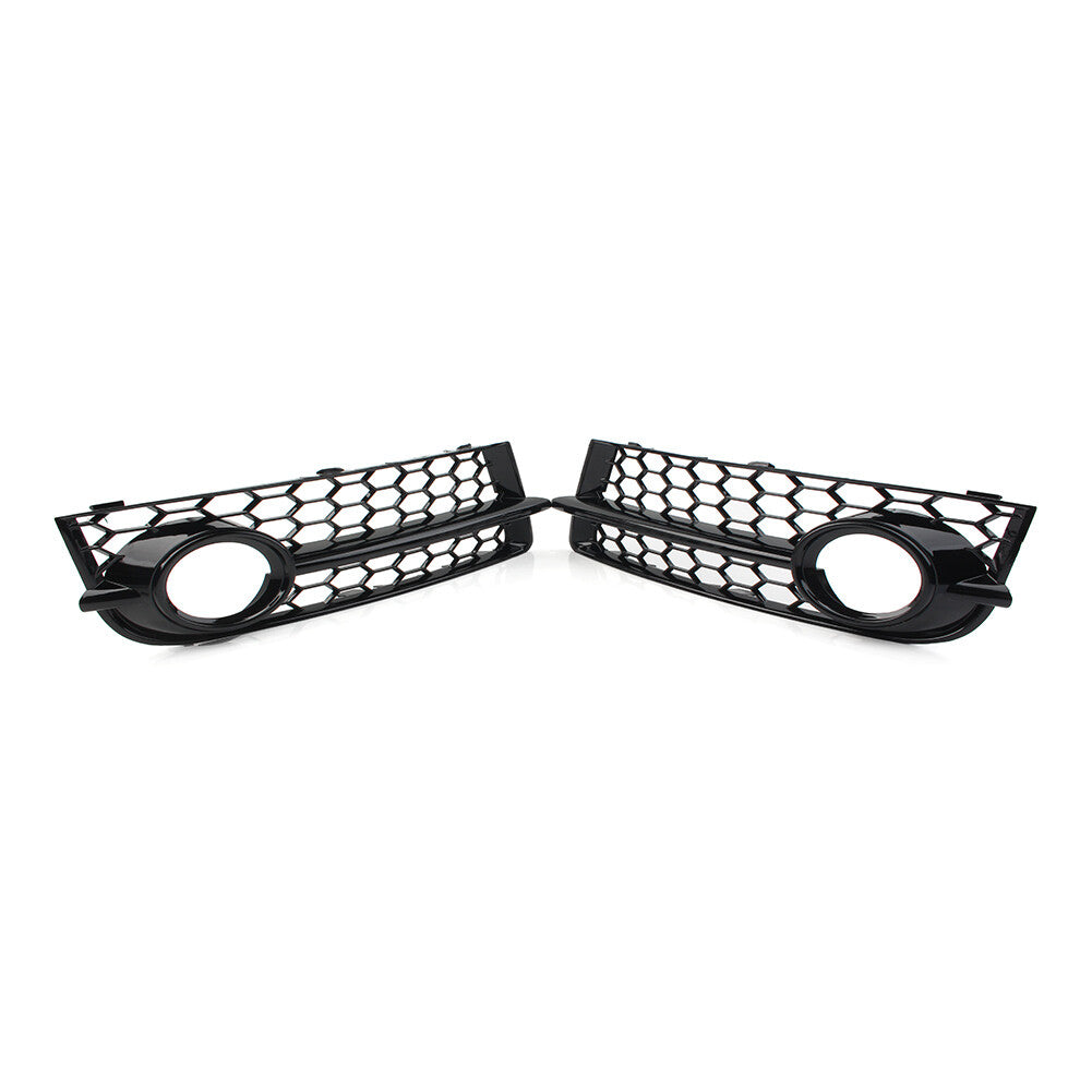 Front Bumper Fog Light Grille Honeycomb Cover for Audi TT 2006-2014 Glossy Black