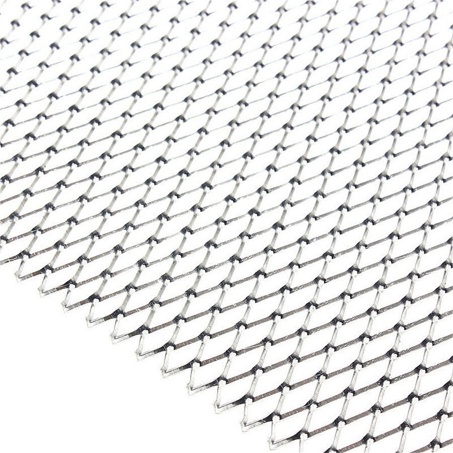 1x Universal Car Tuning Grill Silver Rhombus Aluminium Racing Mesh Vent 100¡Á33cm