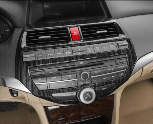 for Honda Accord Crosstour 2008-2012 Black Wood Grain Console Dash Button Frame