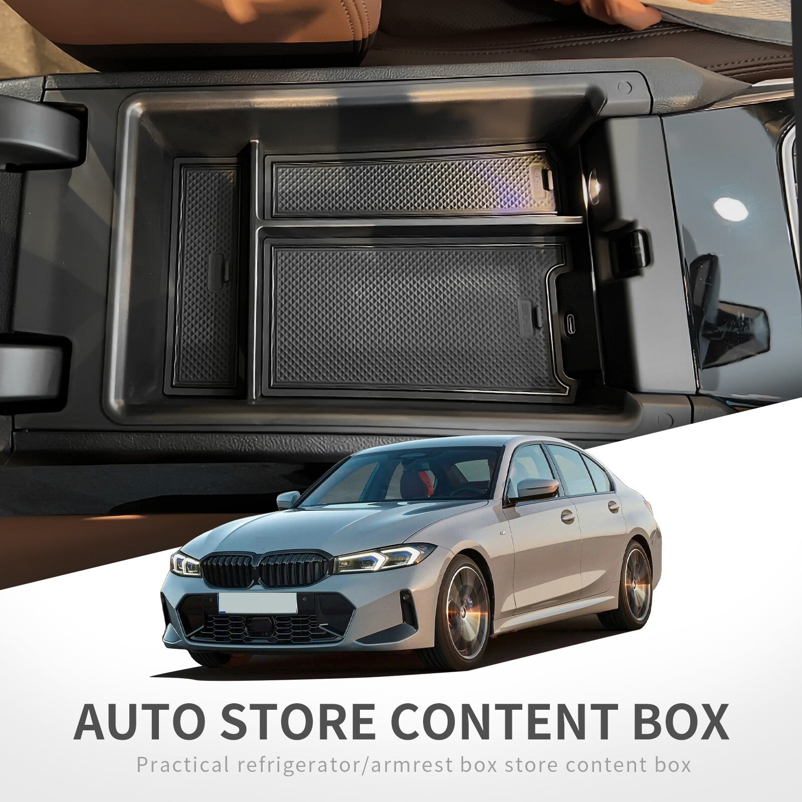 Armrest Center Console Storage Box for BMW 3 Series 4 Series i4 2020~ 2023 M3 M4