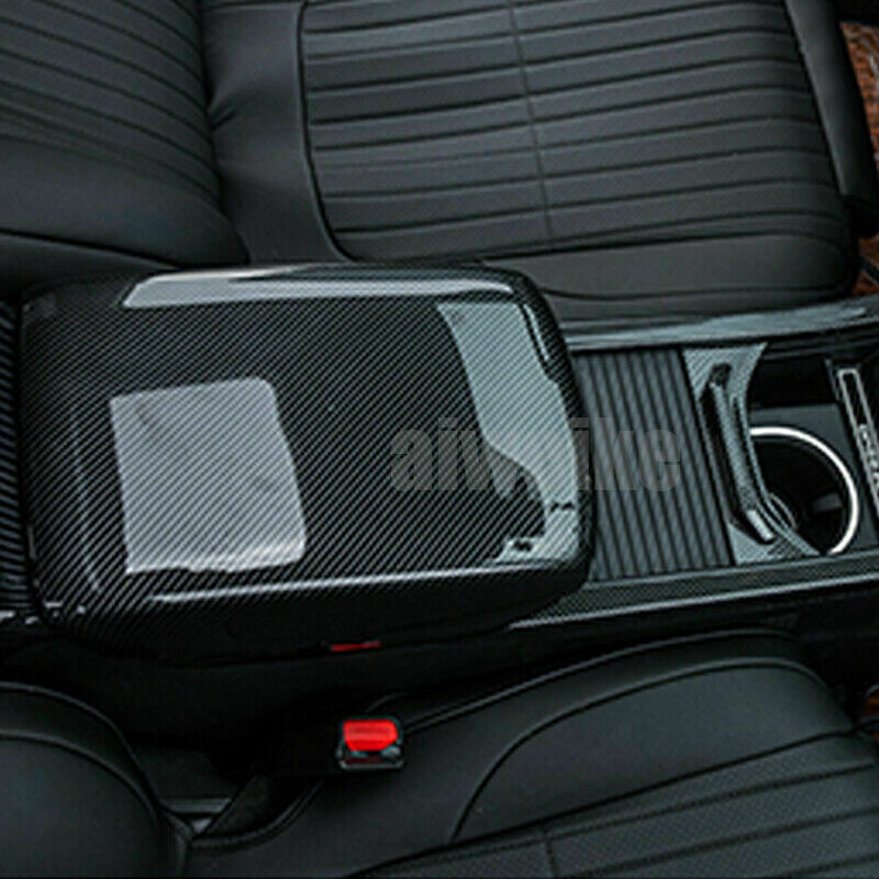Carbon Fiber Console Armrest Box Panel Cover Trim for Honda CR-V CRV 2017-2022