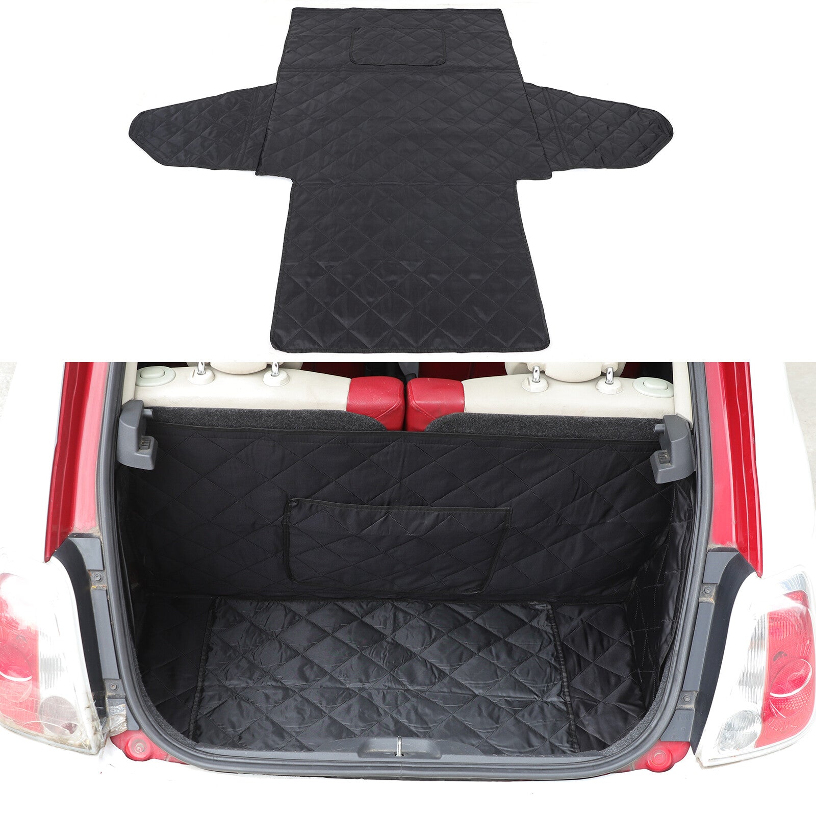 Trunk cargo lining floor mats for dogs and pets, suitable for Fiat 500 500C 2007-2015. n