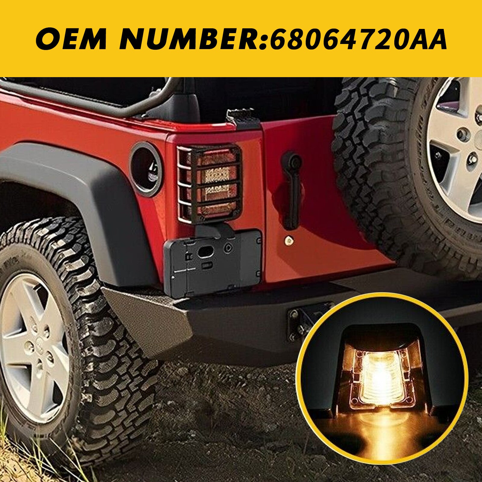 Rear license plate bracket with light for Jeep for Wrangler JK JKU 2007-17 n