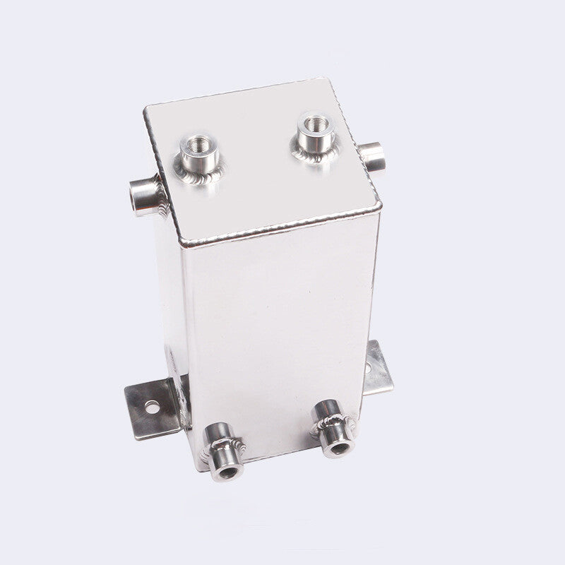 Universal 4l Oil Catch Can Fuel Surge Tank Sturdy Lightweight Aluminum Silver