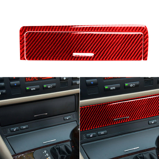 Red carbon fiber gearshift buttons trim for BMW 3 Series E46 1998-2005