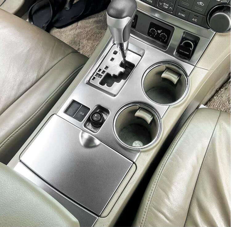 for Toyota Highlander 2008-13 Silver Steel Inner Console Gear Shift Panel Trim