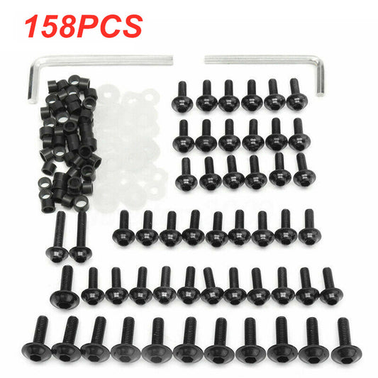 158PCS Complete Motorcycle Fairing Bolts Kit Windshield Clips for Yamaha YZF R6