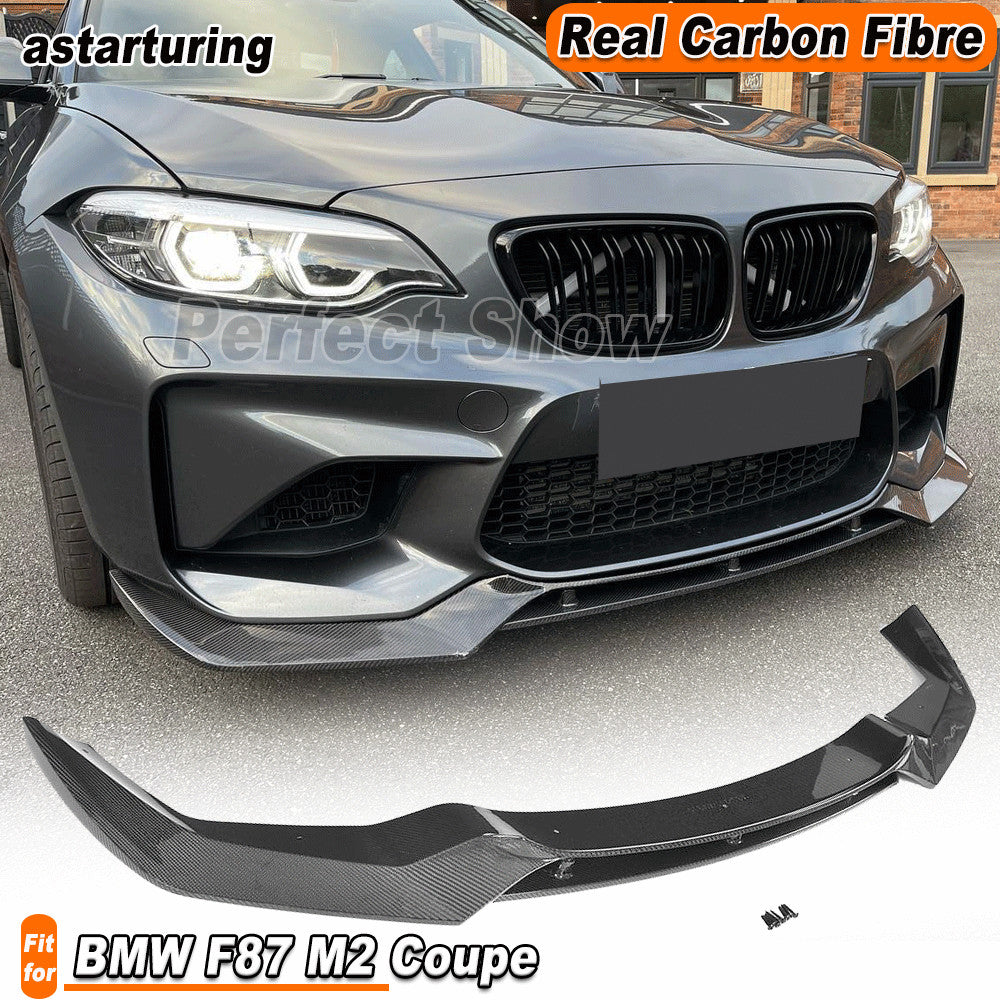 for BMW 2Series F87 M2 Coupe 2016-20 REAL Carbon Fiber Front Bumper Lip Spoiler