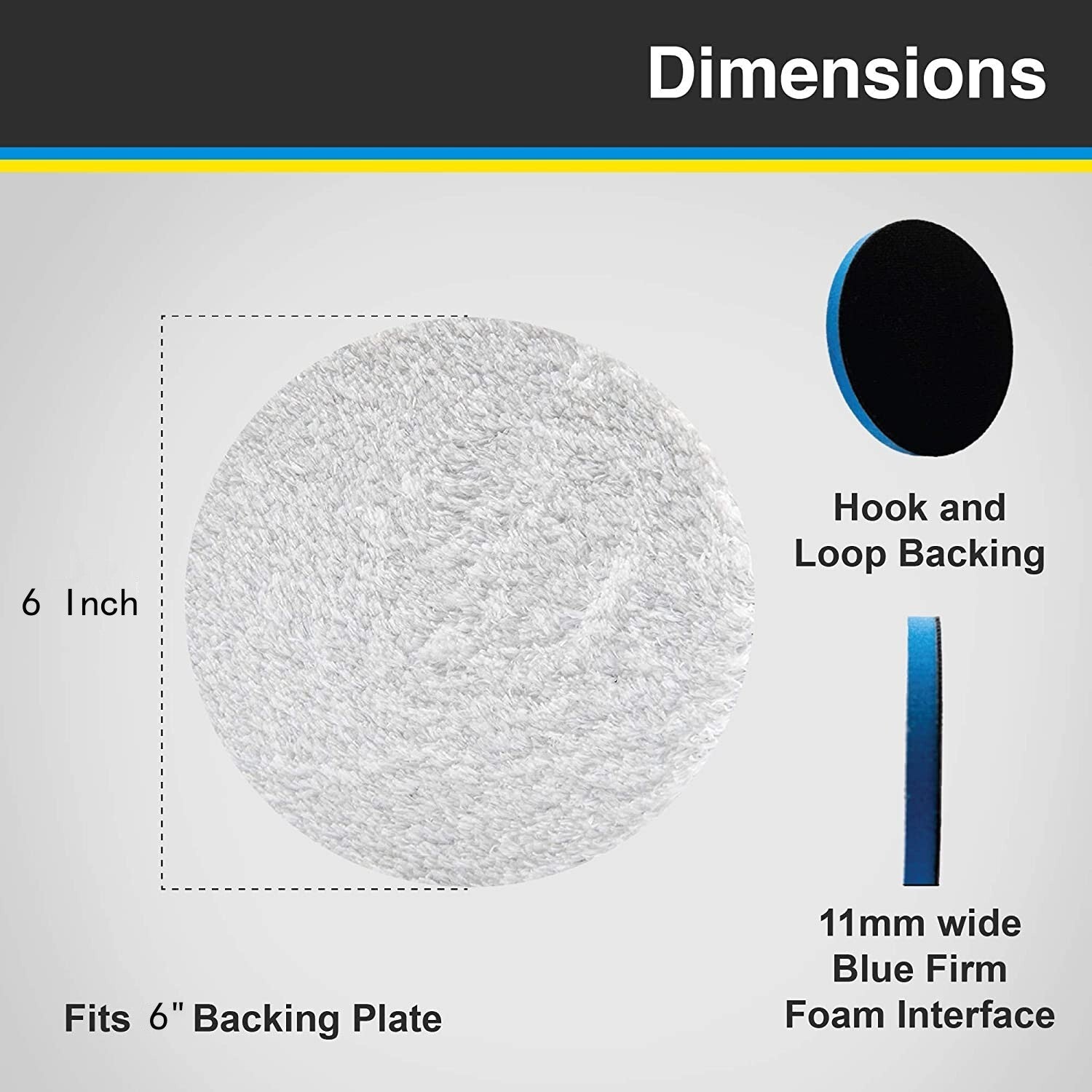 6-inch Heavy Duty Cutting and Polishing Microfiber Pad - Microfiber Polishing Pad Disk