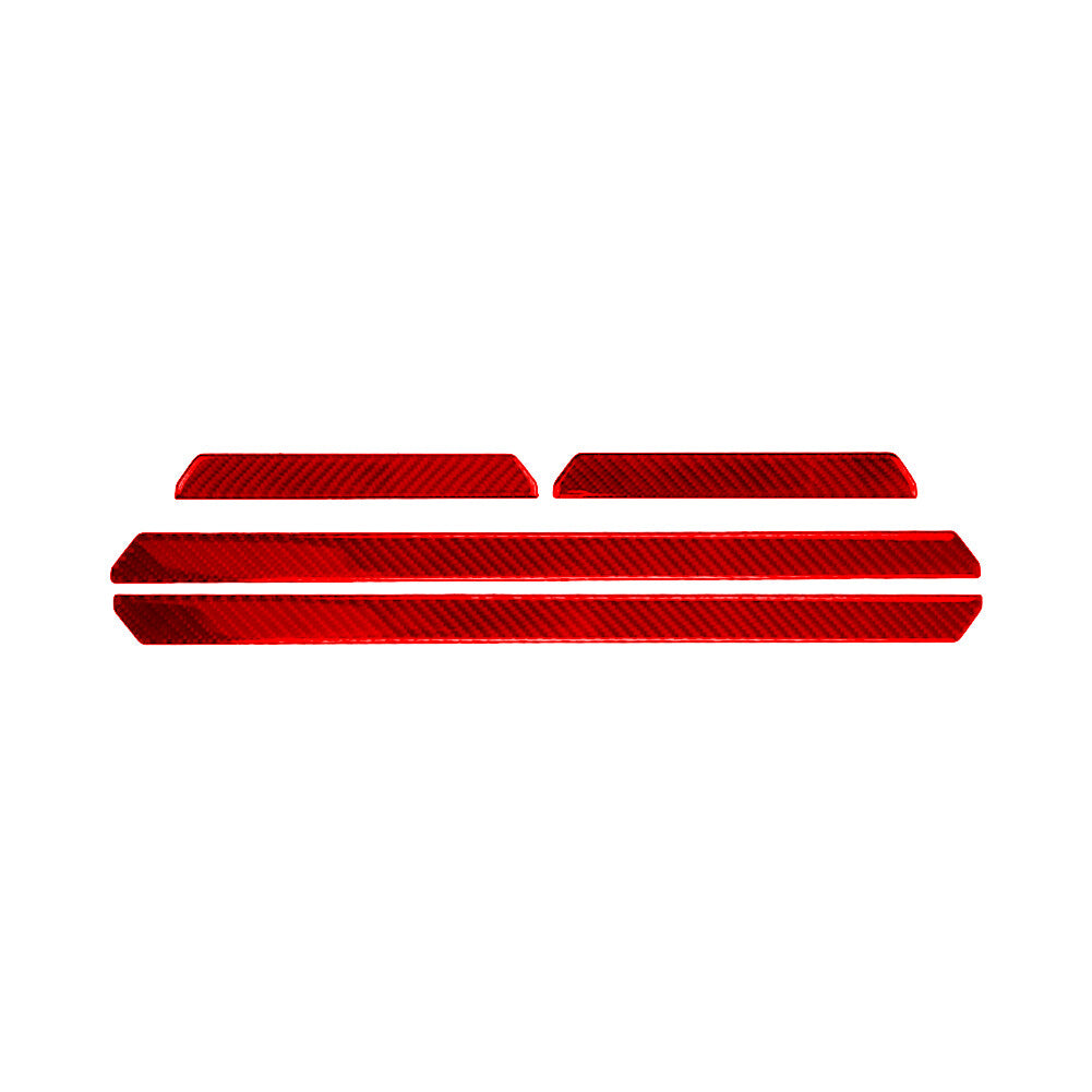 Red Carbon Fiber Door Sill Scuff Cover Scratch Protector for VW for Golf 8 MK8 GTI