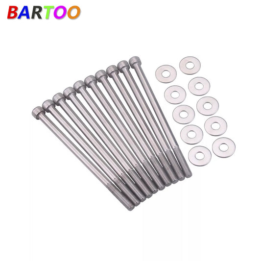 10Pcs Intake Manifold Bolt Kit for LSX LS2 LS3 LS6 LS7 Silver Stainless Steel Q