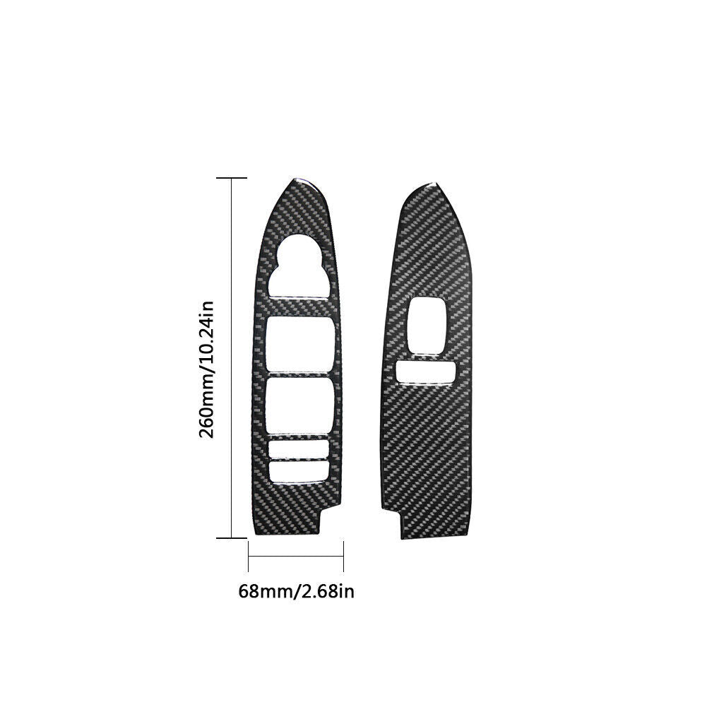 2pcs Carbon Fiber Front Window Control Cover Trim For 2008-13 for Cadillac CTS Sedan
