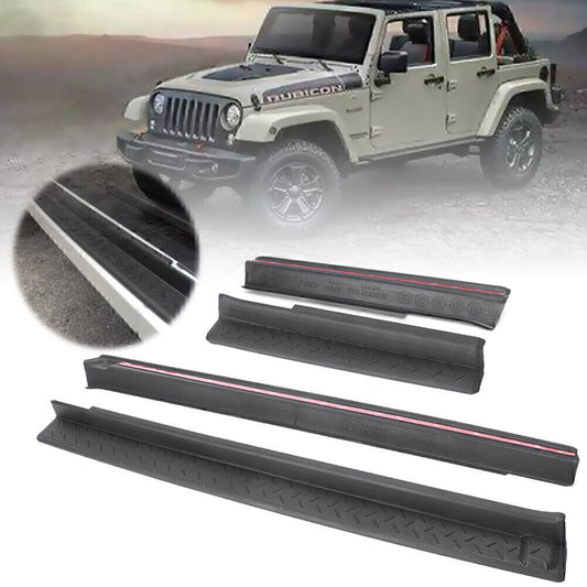 4X Door Sill Plate Entry Guards Protector Trim For 2007-17 for Jeep for Wrangler 4 door