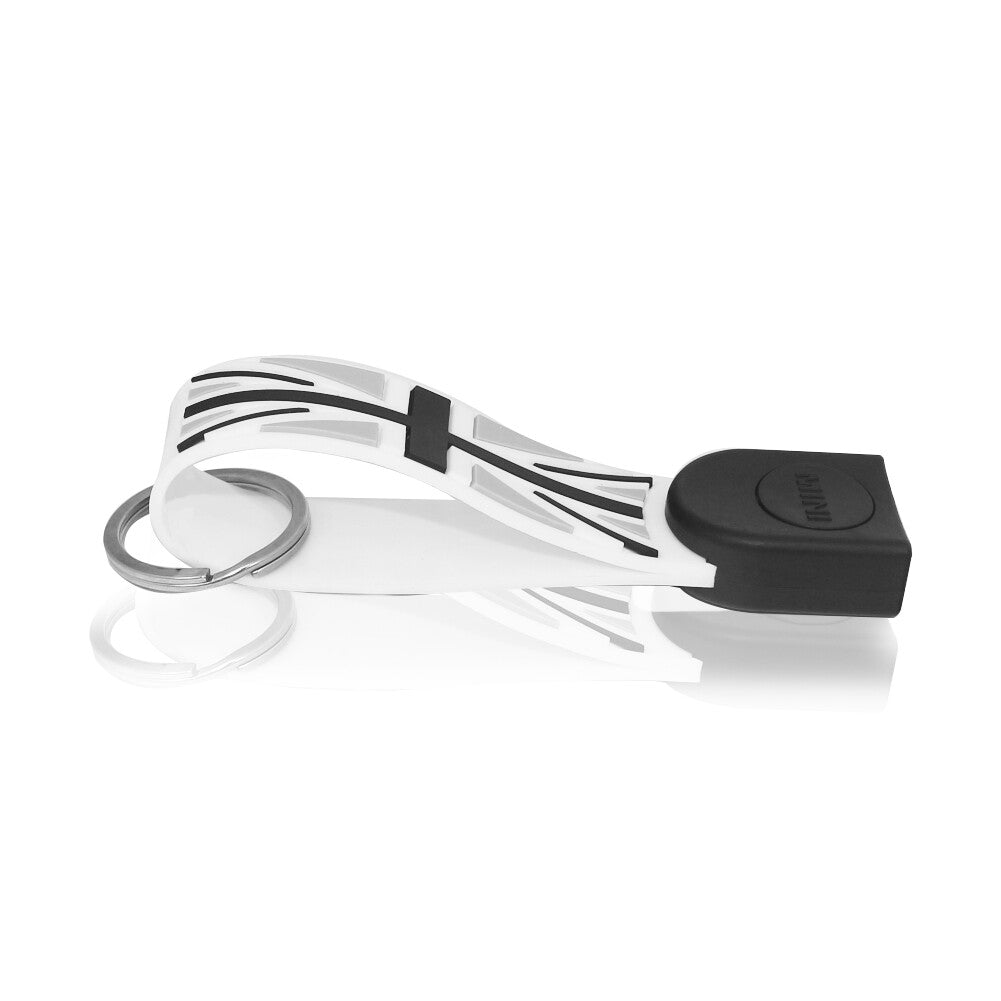Soft keychain in black and grey Union Jack flag for Mini Cooper F55 F56 F60 Q