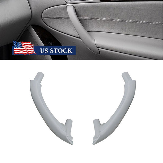 2pcs Front Interior Door Pull Handles ABS for Benz W203 C-Class 2000-2007 Grey Q
