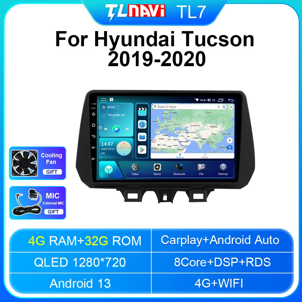 Android Car Radio Screen for Hyundai for Tucson 2019-2020 Carplay GPS Auto Player