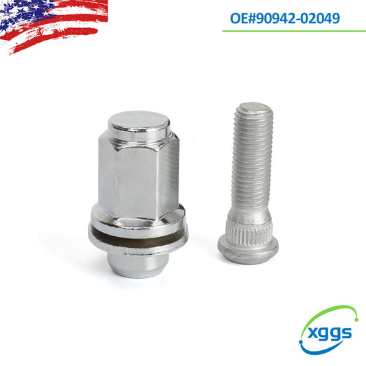 2 pieces of wheel lug studs and nuts (90942-01058 and 90942-02049) for Toyota for Sienna for Lexus SC300. Brand new. Q