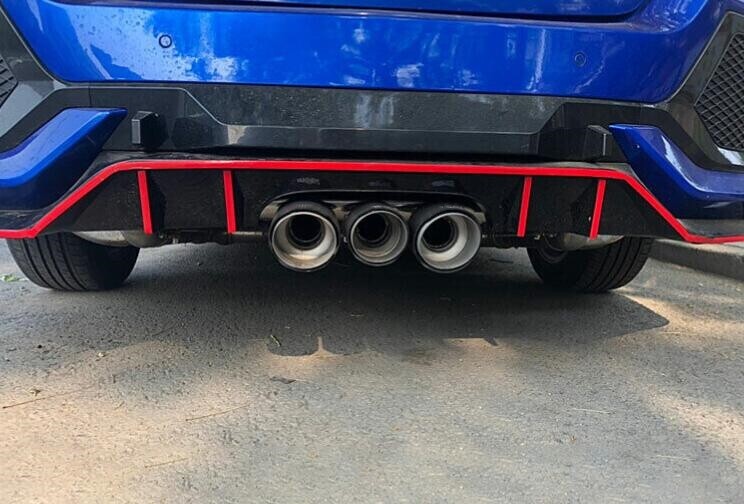 Carbon fiber rear exhaust muffler tip for 2016-2021 for Honda for Civic R model Q