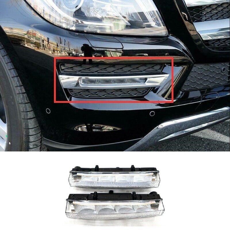 1 Pair Front LED Daytime Running Light for Benz GL350 GL450 GL550 GL63 AMG 13-16