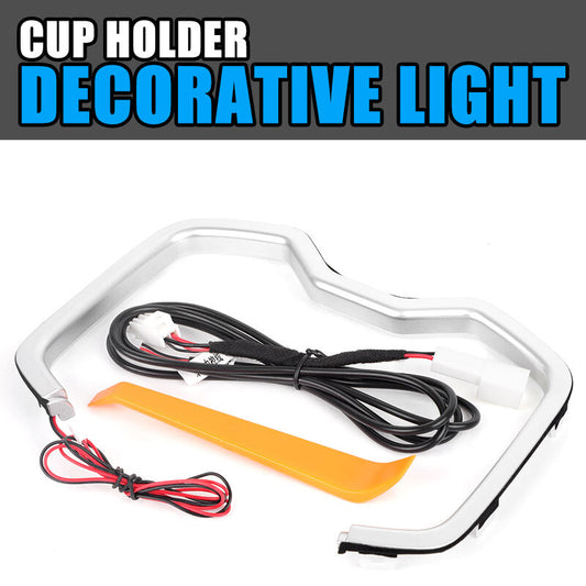 Water Cup Holder Frame with LED Devoretive Light Blue for Toyota RAV4 2019-2024