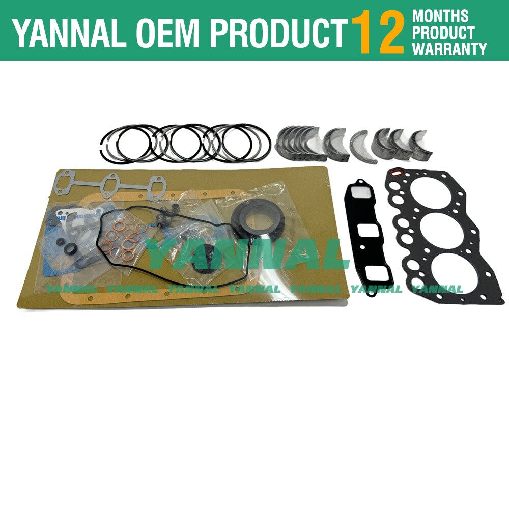 Suitable for 3TN66 and 3TN66UJ overhaul recirculation kits including piston rings, bearings, and gaskets.