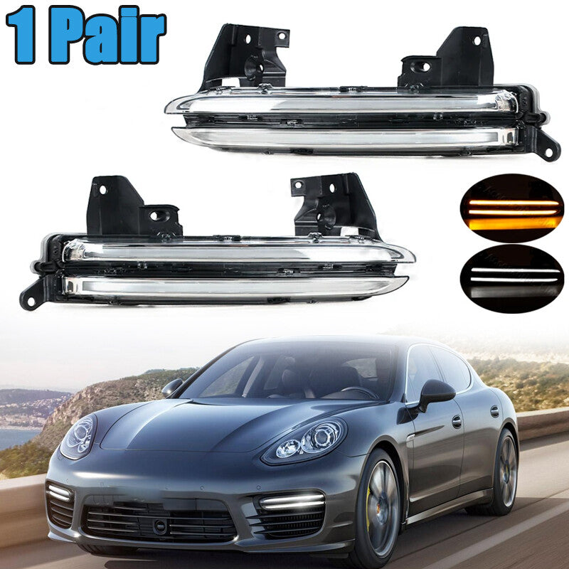 1 Pair LED DRL Daytime Running Light FogLight for Porsche for Panamera GTS 2014-2017