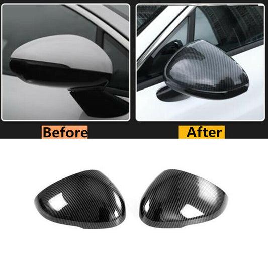 Carbon Fiber 2PCS Side Rearview Mirror Cover Decor Trim Fit for KIA K5 2020-2023