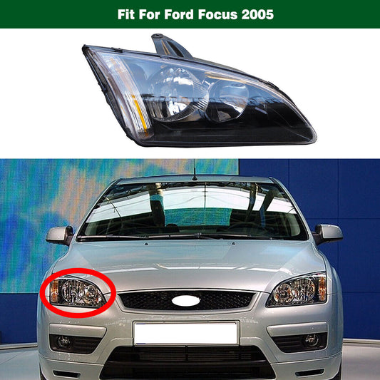 RIGHT PASSENGER SIDE HEADLIGHT HEAD LAMP LIGHT BLACK for Ford Focus 2005-2008