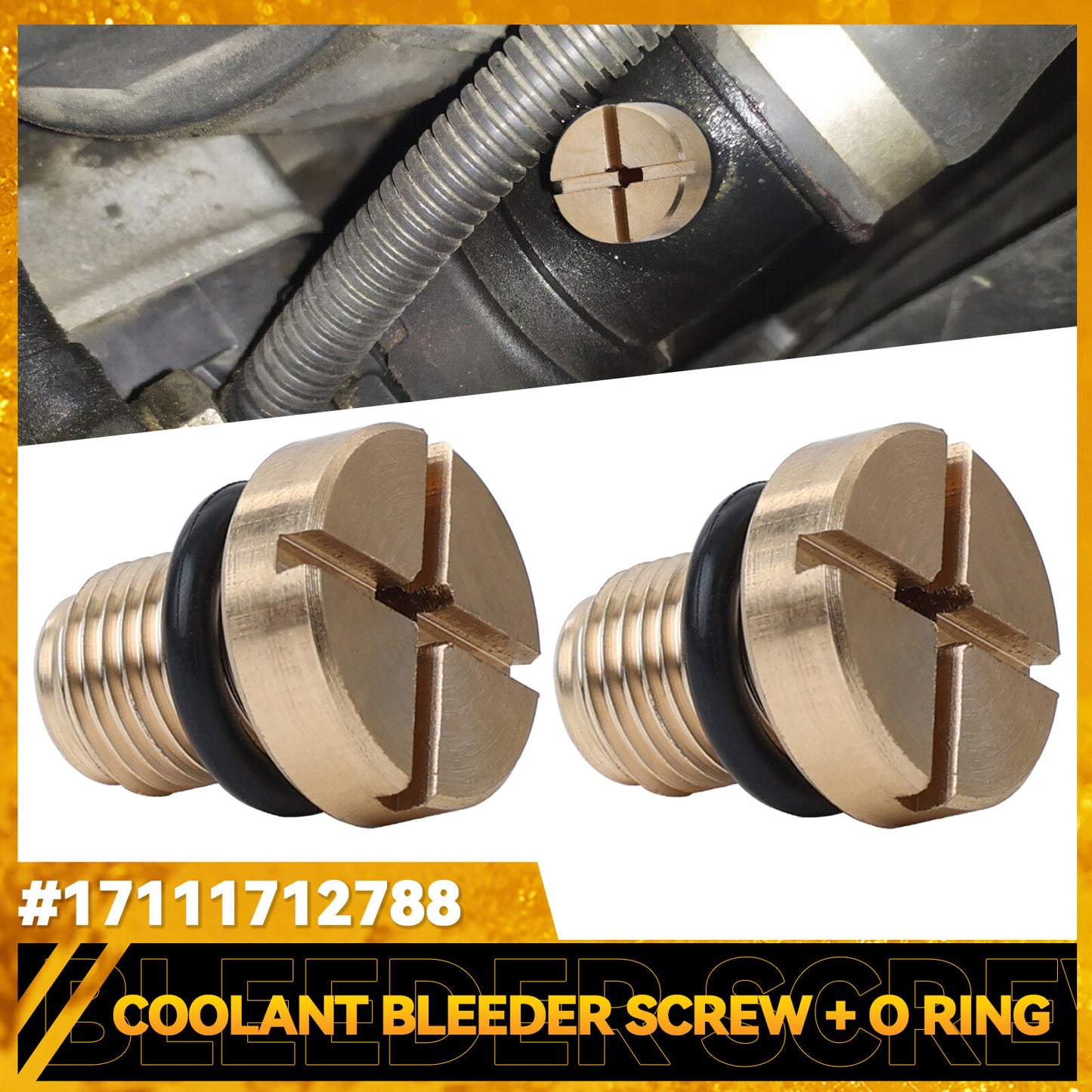 2x for BMW E36 E46 E39 E90 17111712788 Vent Bleeder Bleed Coolant Radiator Brass Q